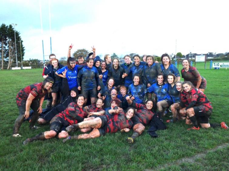 Haverfordwest Ladies RFC and Ynysybwl Ladies are pictured after the game